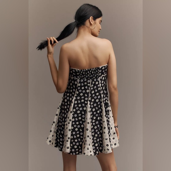 NWT Anthropologie Maeve Strapless Bow-Front Swing Mini Dress Size M - Picture 2 of 7